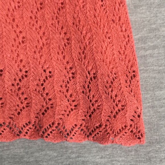 COLDWATER CREEK Crochet Lace Top with Full Tank Top UnderDeep Peach Color - Picture 7 of 16